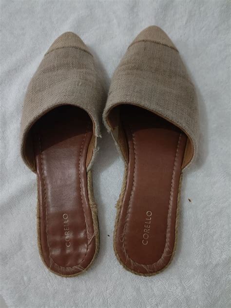 Mule Nude Tecido Tipo Palha Rasteira Feminina Corello Usado