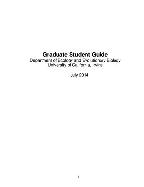 Fillable Online Ecoevo Bio Uci Graduate Student Guide Uci Department