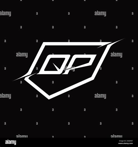 Qp Logo Monogram With Diamond Shape On Blackground Design Template