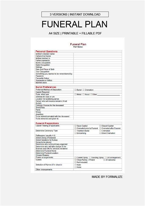 Printable Brochure Checklist For Planning A Babys Funeral