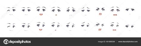 Anime Manga Expressions Eyes Set Boy Japanese Cartoon Style Stock Vector by ©Apoev 481888384