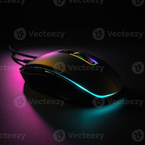 gaming mouse rgb on black background 23140923 Stock Photo at Vecteezy