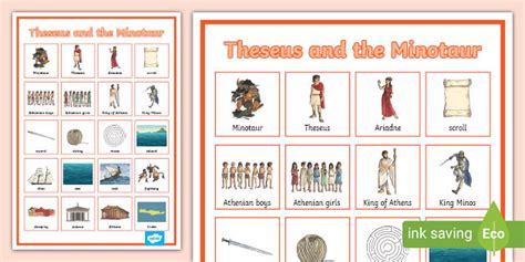 Theseus And The Minotaur Vocabulary Mat Teacher Made Ph