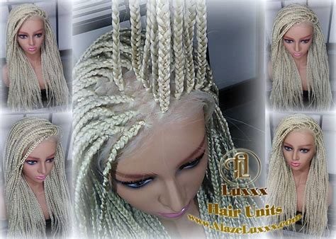 Plaitnum Blonde 613 Box Braid Wig Ombre Balayage White Blonde Etsy