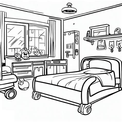 Coloriage Une Chambre D H Pital T L Charger Et Imprimer Gratuit Sur