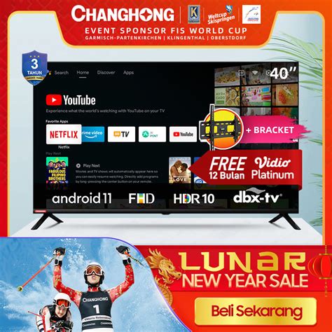 Promo Changhong Inch Newest Android Frameless Smart Tv Digital