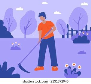 Farmer In The Field With Scythe Over Royalty Free Licensable Stock