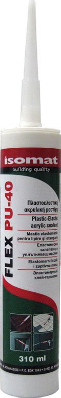 Isomat Flex PU-40 Συγκολλητική Μαστίχη Πολυουρεθάνης Γκρι 310ml ...