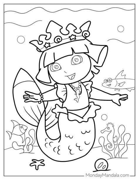 36 Dora The Explorer Coloring Pages Free Pdf Printables Worksheets Library