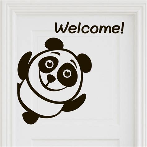 Wall Decals For Doors Wall Decal Door Panda Welcome Ambiance