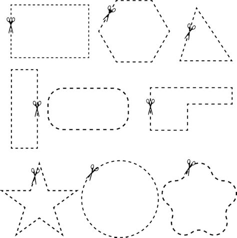 Conjunto De L Neas Punteadas De Diferentes Formas Con L Neas De Corte