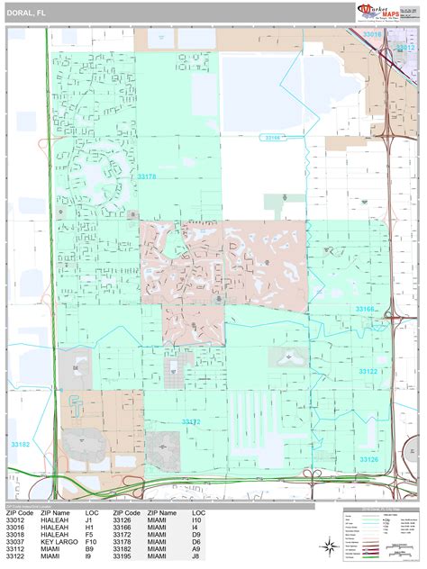 Doral Florida Wall Map Premium Style By Marketmaps Mapsales