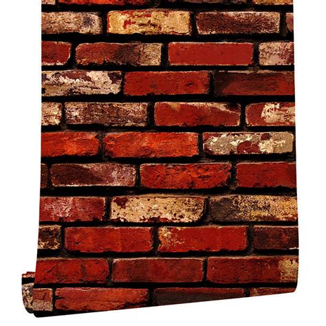 Buy Ft Red Brick Wallpaper Peel And Stick Wallpaper Brick Self