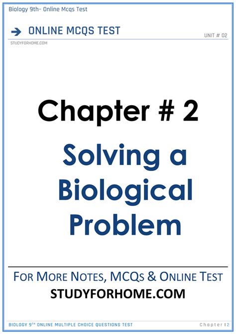 Solving A Biological Problem Online Mcqs Test Biology Th