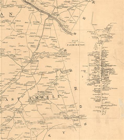 Map Of Hunterdon County New Jersey 1851 Vintage Restoration Etsy