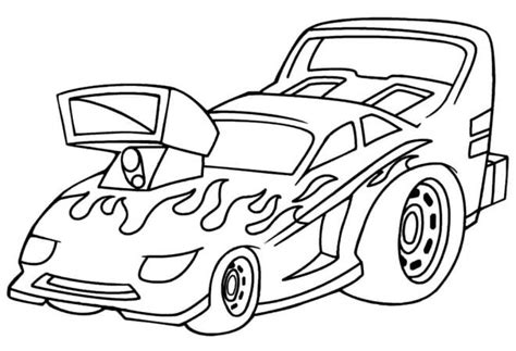 Coloriage Voiture de Hot Wheels de dessin animé