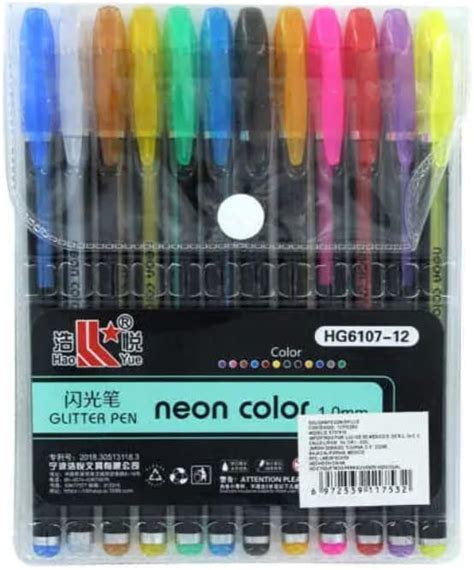 Blanca Plumas De Gel 12 Colores Tonos Pastel Neon Boligrafos Kawaii