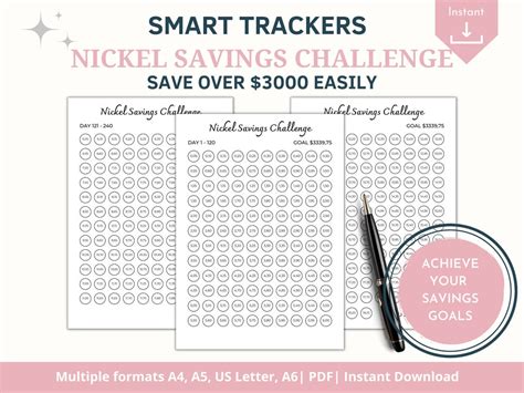 Nickel Savings Challenge Money Savings Challenge 365 Days Savings