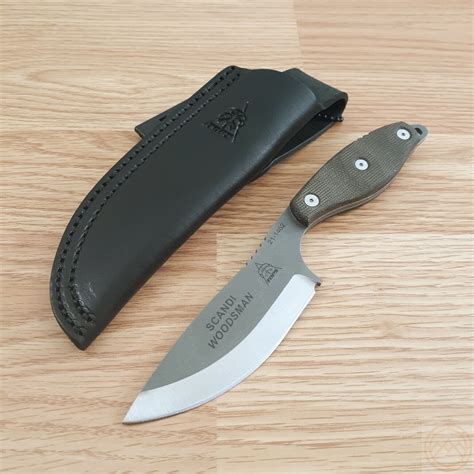Tops Scandi Woodsman Fixed Knife 351095hc Steel Full Tang Blade