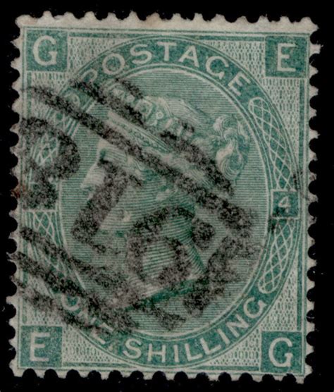 GB QV SG101 1s Green Plate 4 WMK EMBLEMS USED Cat 275 EG 1st4stamps