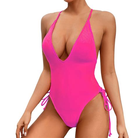 Gyujnb One Piece Swimsuits Bathing Suits For Women 2024 New European And American Swimsuit Solid