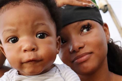 Halle Bailey Poses For Adorable Vacation Selfie With Son Halo