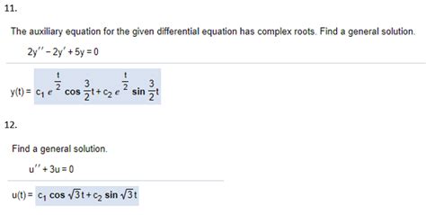 Solved The Auxiliary Equation For The Given Differential Chegg