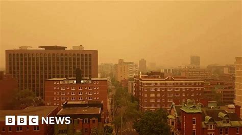 Smoke From Canadian Wildfires Fills Skies Across North America Bbc News