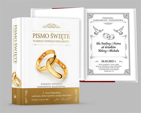 Biblia Pismo Święte pamiątka ślubu DEDYKACJA 13548313624