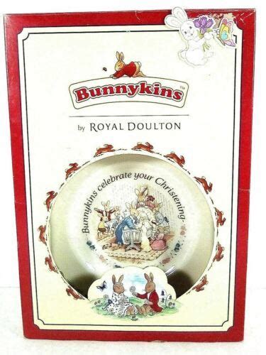 Vtg Royal Doulton Bunnykins Celebrate Your Christening Plate