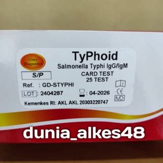 Jual Typhoid Salmonella Typhi Tifoid Card Glory Orient Isi Test