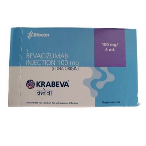 Biocon 100mg Krabeva Bevacizumab Injection Dosage Form 4ml Packaging