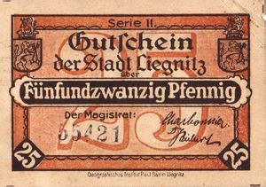 Banknote Pfennig German Notgeld Liegnitz Gra L B Tie