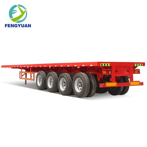 Fengyuan Axle Flatbed Container Semi Truck Trailer For Transporting