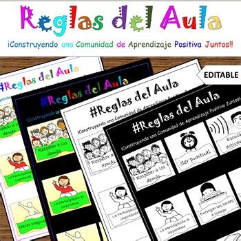 Hashtag Classroom Rules Bulletin Board In Spanish Las Reglas Del Sal N