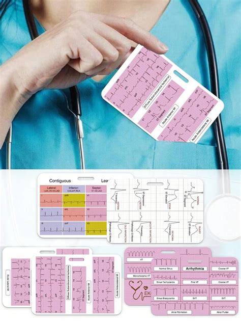 Ekg Cardiac Badge Card Card Set Stemi Badge Card Ekg Telemetry