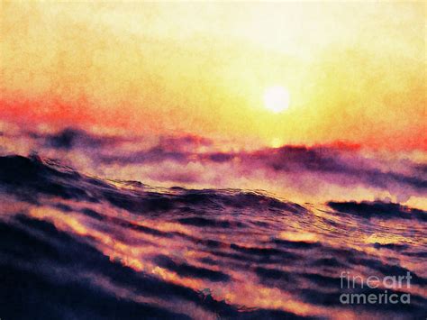 Waves At Sunrise Digital Art By Phil Perkins Fine Art America