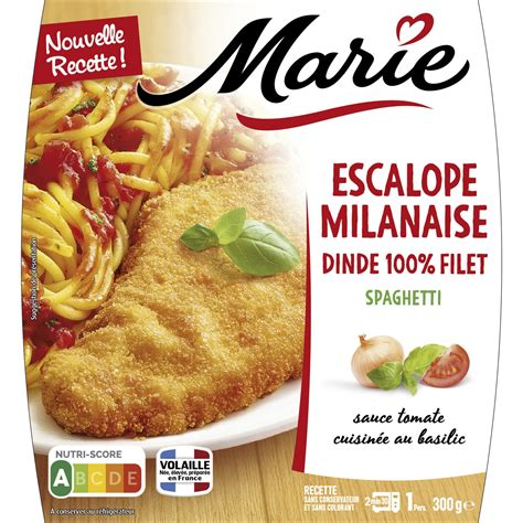 Plat Cuisin Escalope Milanaise Spaghetti Marie La Barquette De G