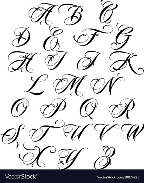 Calligraphy alphabet Royalty Free Vector Image