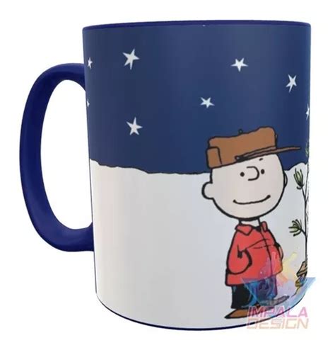 Taza Ceramica Snoopy Charlie Brown Navidad Carlitos Azul En Venta En