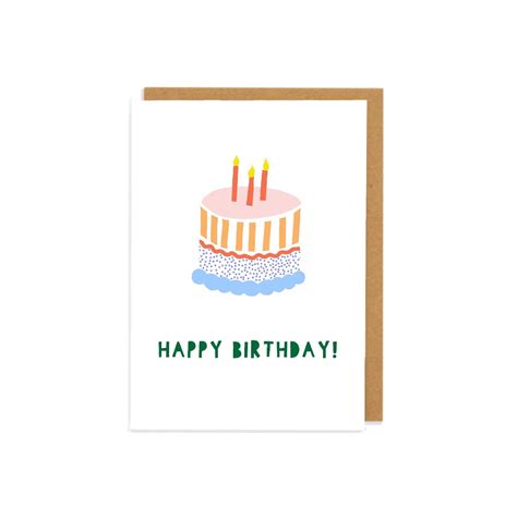 Happy Birthday Cake Greetings Card | Etsy