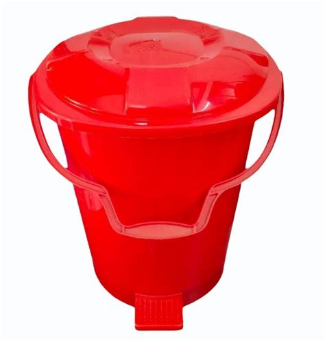 Glossy HDPE Bio Medical Waste Dustbin 11Liter Red For Hospital