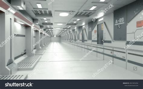 3d Render Futuristic Hallway Concept Modern Stock Illustration ...