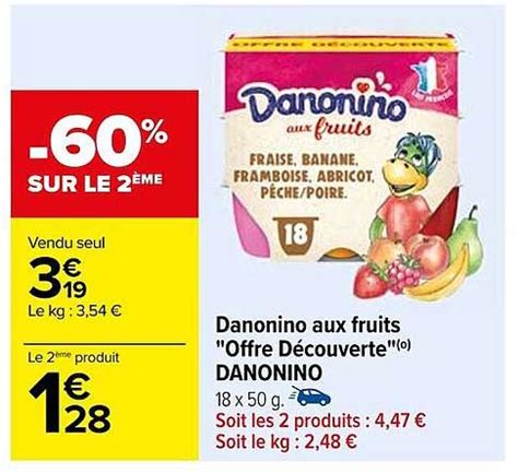 Promo Danonino Aux Fruits Offre D Couverte Danonino Chez Carrefour