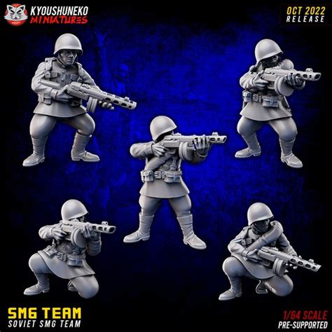 Ww2 Soviet Army Sub Machine Gun Team Sci Fi Wargames Etsy