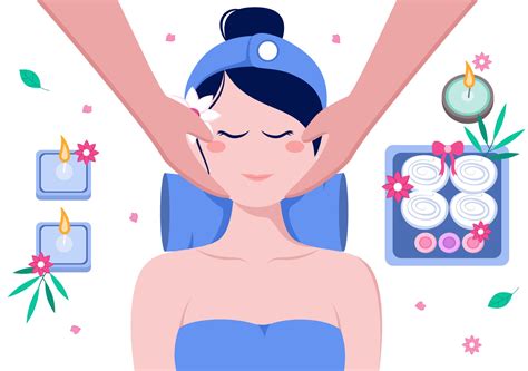 Massage Vector Illustration In Beauty Salon 2211898 Vector Art At Vecteezy