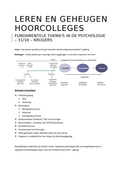 Le G Hoorcolleges Alle Hoorcollege Aantekeningen Samengevat Van Het