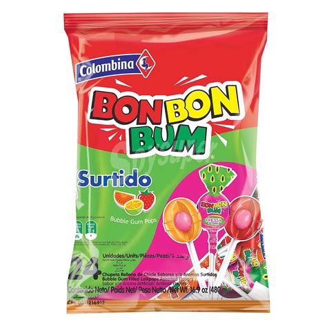 Colombina Bon Bon Bum Caramelo De Sabores Surtidos Relleno De Chicle