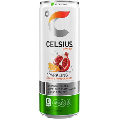 Celsius Live Fit Essentials Energy Drink Sparkling Orange Pomegranate