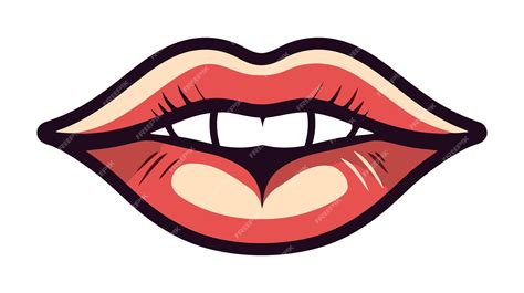 Premium Vector Red Female Lips Isolated On A White Background Vector